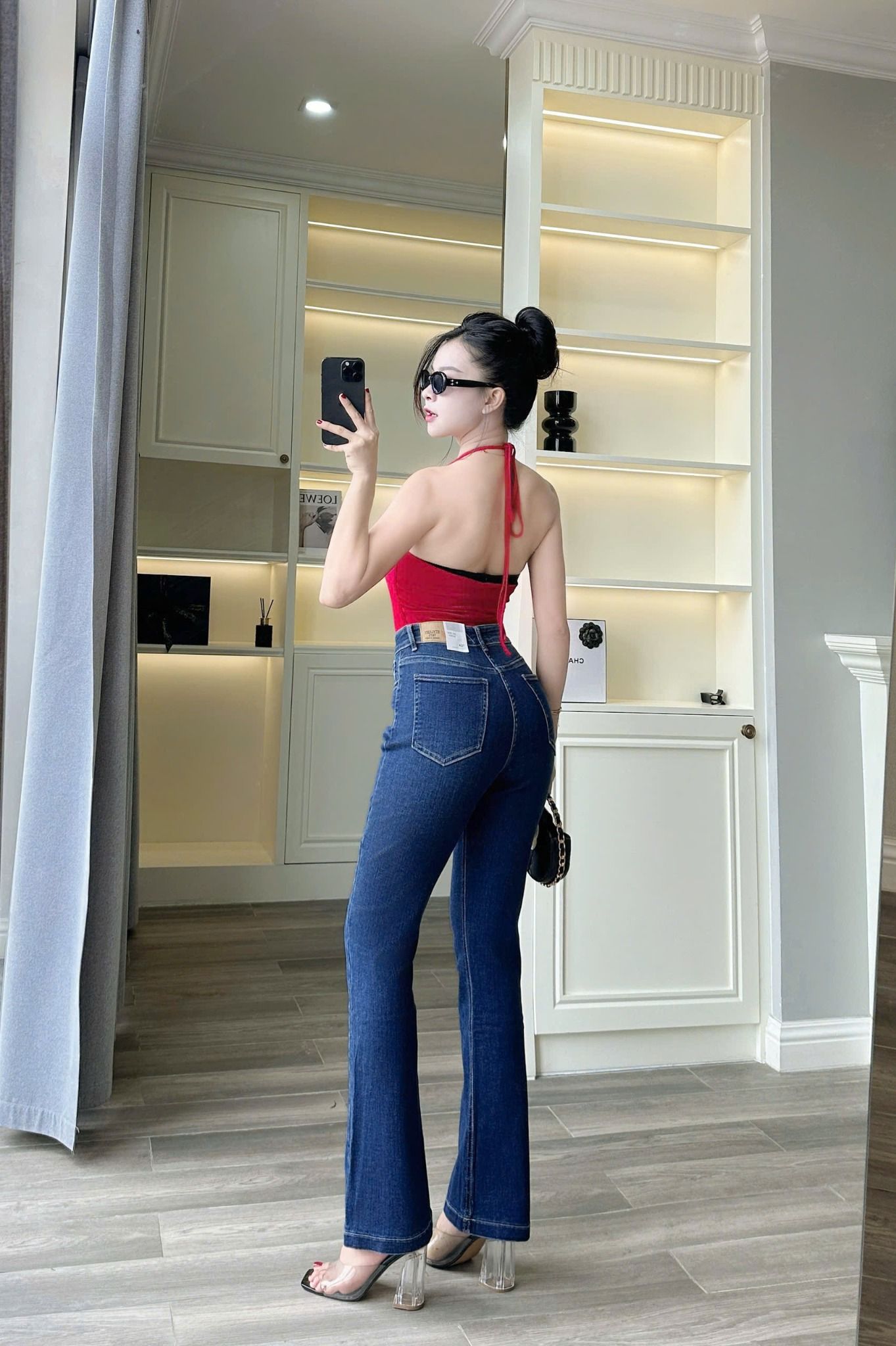  HQJeans Quần ống loe chất lượng VNXK vải dày mịn co giãn thoải mái dài 100cm mẫu mới HQ192 