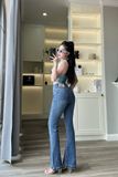  HQJeans HQJeans Quần ống loe lưng 2 cúc chất lượng VNXK vải dày mịn co giãn thoải mái dài 100cm mẫu mới HQ195 