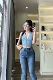  HQJeans HQJeans Quần ống loe lưng 2 cúc chất lượng VNXK vải dày mịn co giãn thoải mái dài 100cm mẫu mới HQ195 