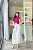  HQJeans Chân váy dài jeans màu cotton siêu tôn dáng mẫu thiết kế mới HQ176 