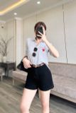  Quần đùi short jeans trắng lưng siêu cao tôn dáng co giãn 4 chiều ôm eo thoải mái mẫu thiết kế HQJeans HQ101 