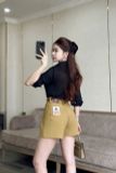  Quần đùi short jeans trắng lưng siêu cao tôn dáng co giãn 4 chiều ôm eo thoải mái mẫu thiết kế HQJeans HQ101 