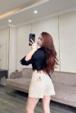  Quần đùi short jeans trắng lưng siêu cao tôn dáng co giãn 4 chiều ôm eo thoải mái mẫu thiết kế HQJeans HQ101 