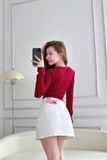  HQJeans Chân váy jeans đen trắng VNXK bên trong có short jeans mềm co giãn thoải mái mẫu mới HQ230 