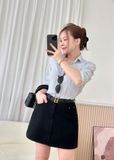  HQJeans Chân váy jeans đen trắng VNXK bên trong có short jeans mềm co giãn thoải mái mẫu mới HQ230 