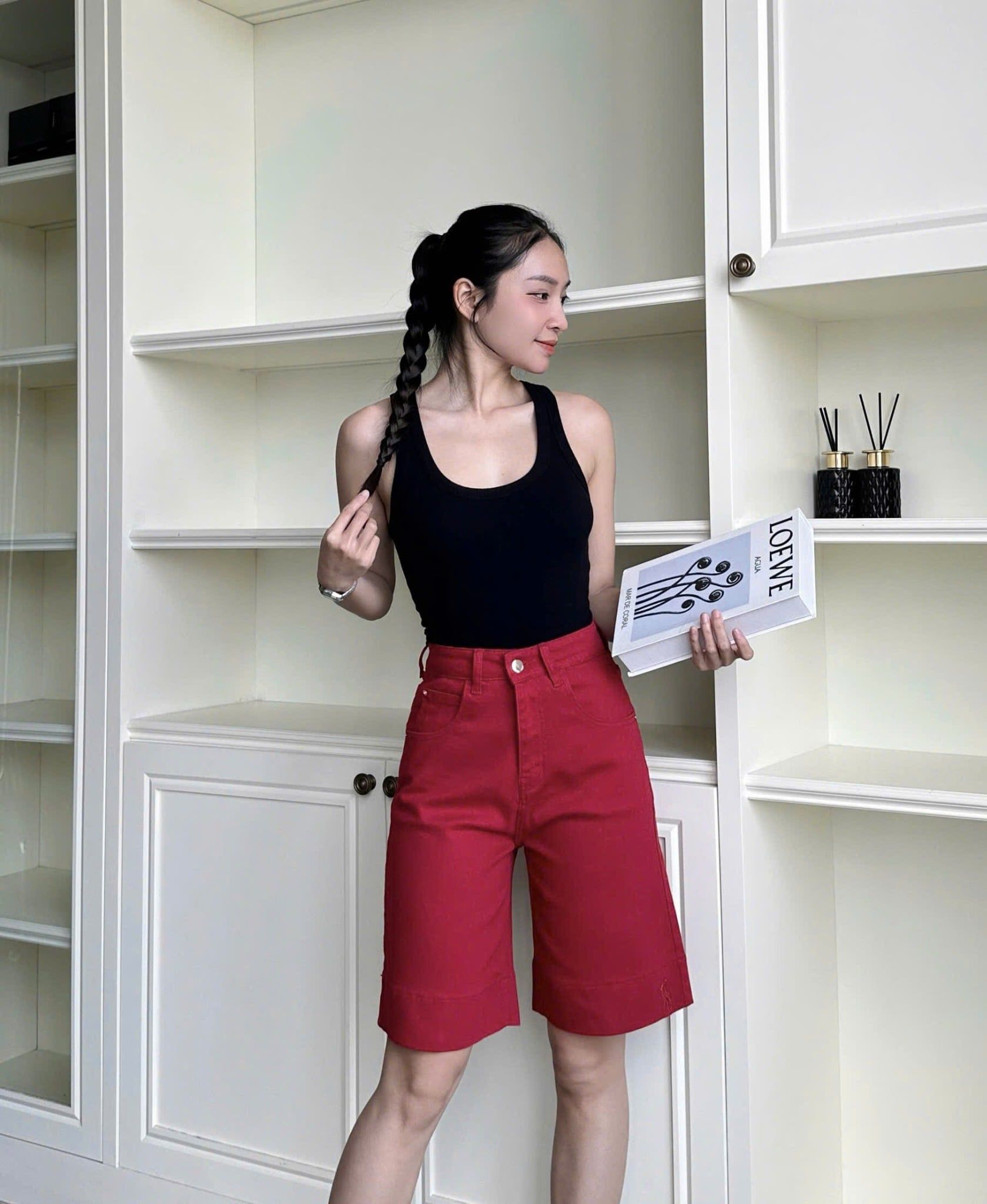  HQJeans® Quần Ngố Jeans lỡ ống suông rộng lưng cao vải co giãn chất lượng VNXK mẫu mới nhất HQ199 