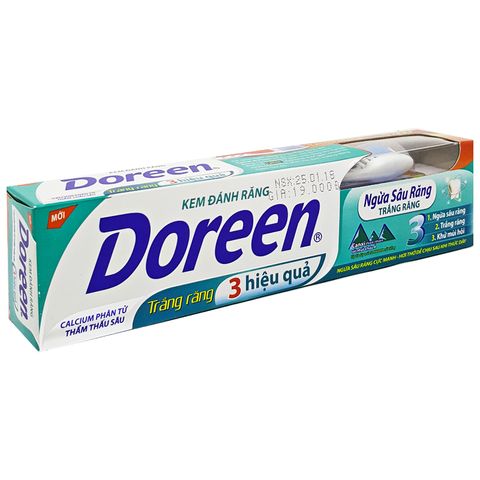 Kem đánh răng Doreen Trắng Răng - 3 Hiệu quả