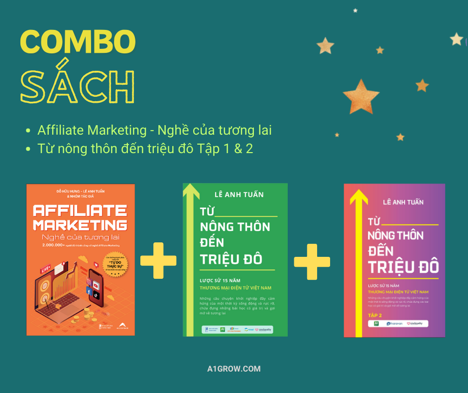  Combo: Sách Affiliate Marketing + Triệu Đô Tập 1-2 