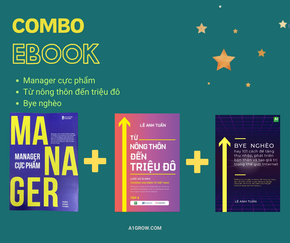  Combo ebook: Manager cực phẩm  + Triệu Đô + Bye Nghèo 