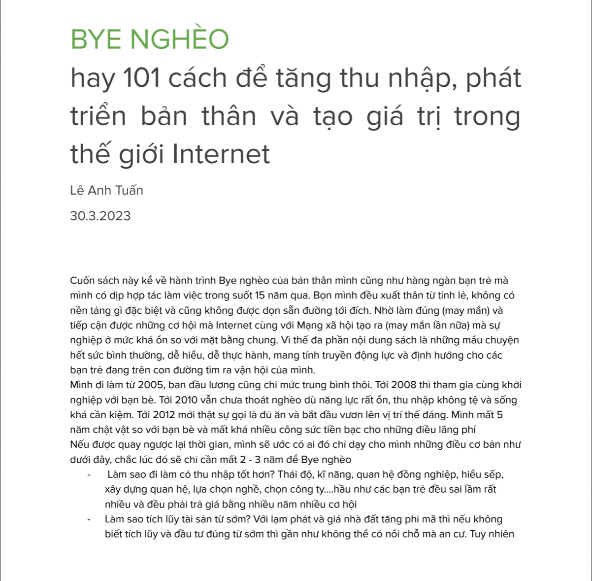  Combo ebook: Từ nông thôn đến triệu đô tập 1 - Bye Nghèo - Tăng trưởng thực chiến 