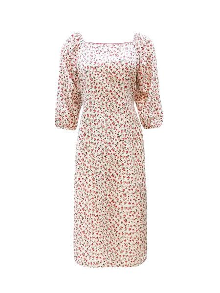  Hạnh Áo cổ vuông họa tiết hoa nhí 