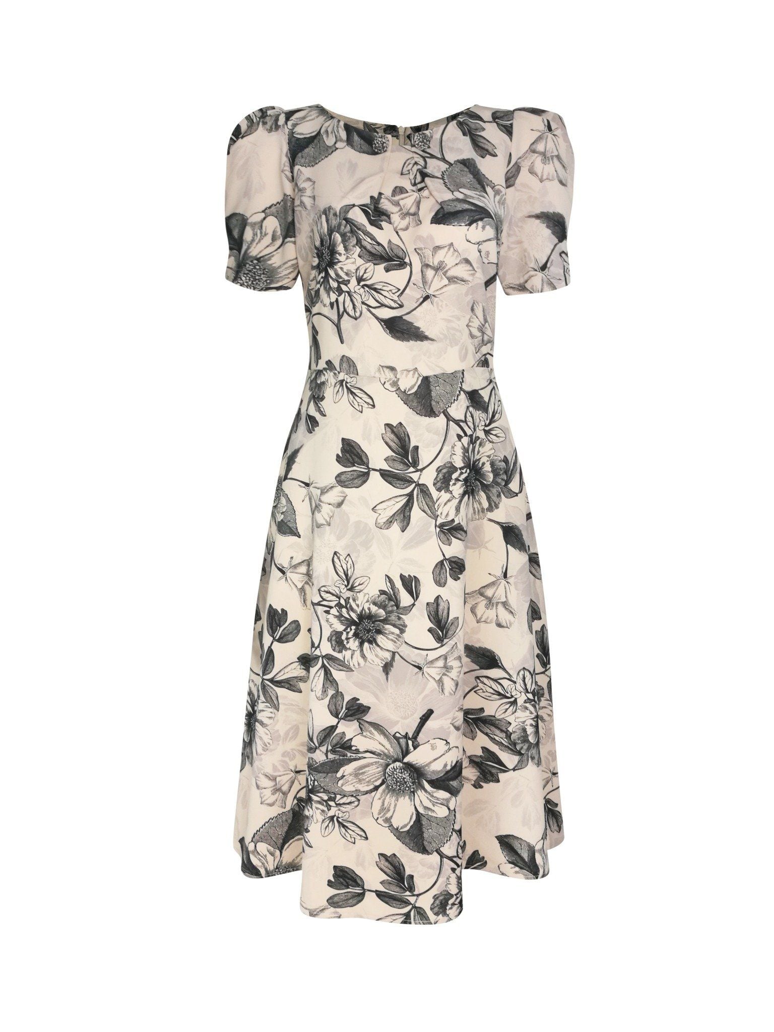  Đầm Hạnh cổ tròn cách điệu, tay phồng 0630/3.436 