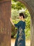  Đầm suông Hạnh cổ tròn họa tiết , tay bèo 1623/4.527 