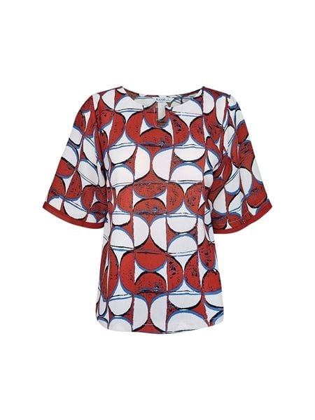  Áo kiểu cổ tròn, tay ngắn viền tầng 1426/2.355 