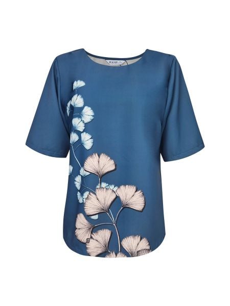  Áo cổ tròn in họa tiết, tay ngắn 2491/3.477 