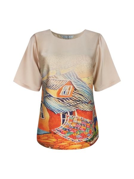  Áo cổ tròn in họa tiết, tay ngắn 2491/4.288 