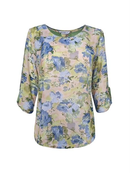  Áo cổ tim cách điệu, tay lửng 