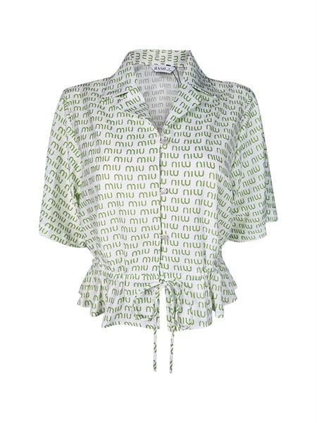  Áo cổ sơ mi, tay ngắn, eo dún thắt nơ 3439/3.511 