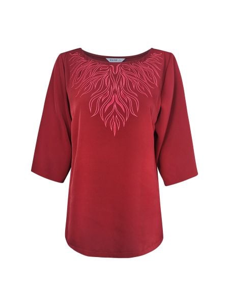  Áo cổ tròn thêu họa tiết, tay lửng 3417/3.470 