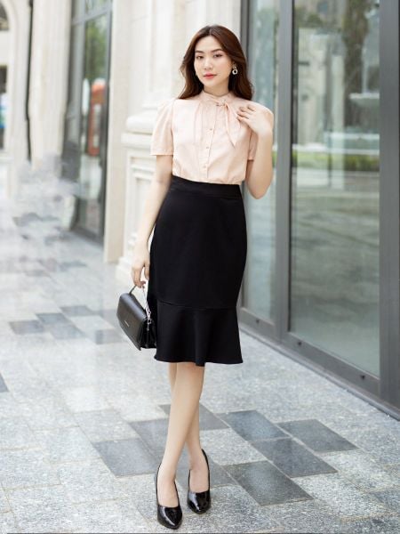  Áo cổ sơ mi cách điệu, tay phồng 3429/3.373 