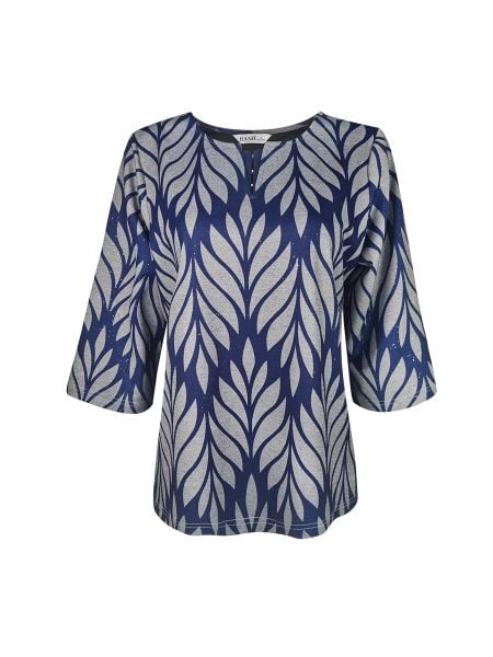  HẠNH - Áo kiểu cổ tròn đính hạt, tay lửng chất liệu thun cotton 3455/4.73 