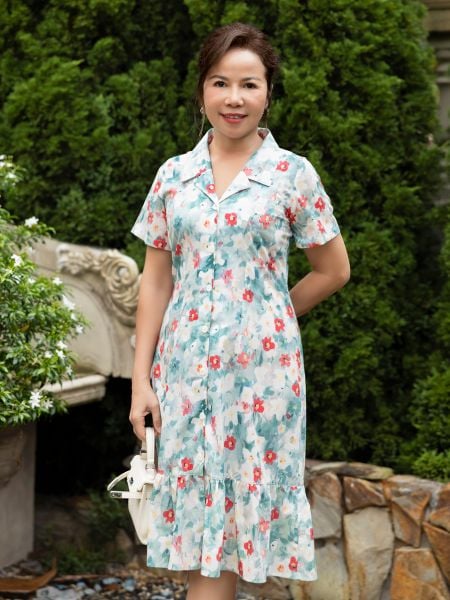  Đầm suông Hạnh cổ sơ mi hoa xinh xắn, nữ tính 3623/4.362 