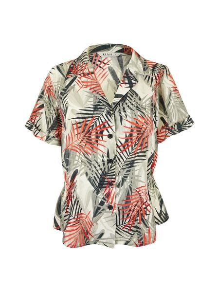  Hạnh Áo sơ mi in họa tiết, dún eo, tay ngắn 4419/5.161 