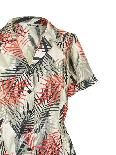  Hạnh Áo sơ mi in họa tiết, dún eo, tay ngắn 4419/5.161 