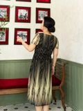  Đầm thun Hạnh họa tiết,tay ngắn 