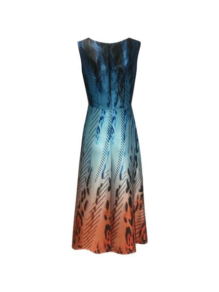  Hạnh Đầm cổ tròn xếp li đính đá, phối màu san hô biển, sát nách 4636/5.144 