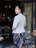  Áo vest Hạnh, sọc xám, 1 nút tay lửng 
