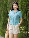  Áo sơ mi thêu họa tiết tay ngắn 4409/4.294 