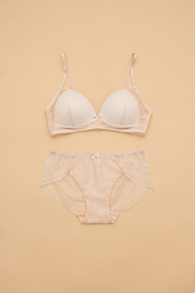 Bra Cup V ren lưới Nude Nhạt V2.1