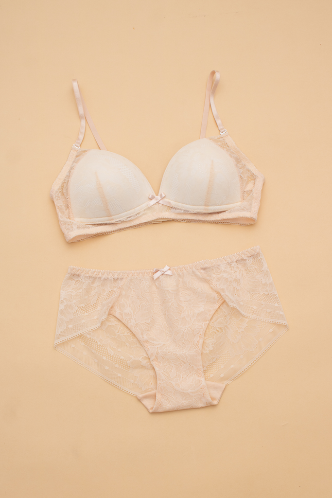 Bra Cup V ren lưới Nude Nhạt V2.1