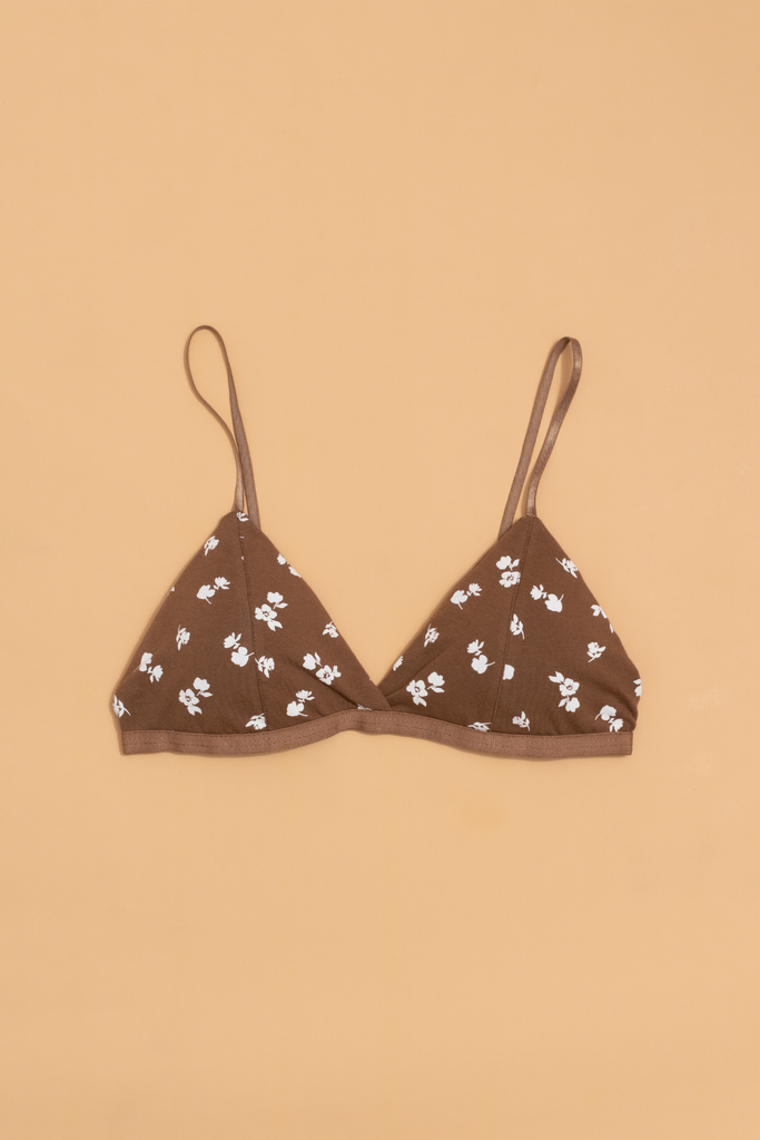 Bralette Thun Cotton Hoa Nâu