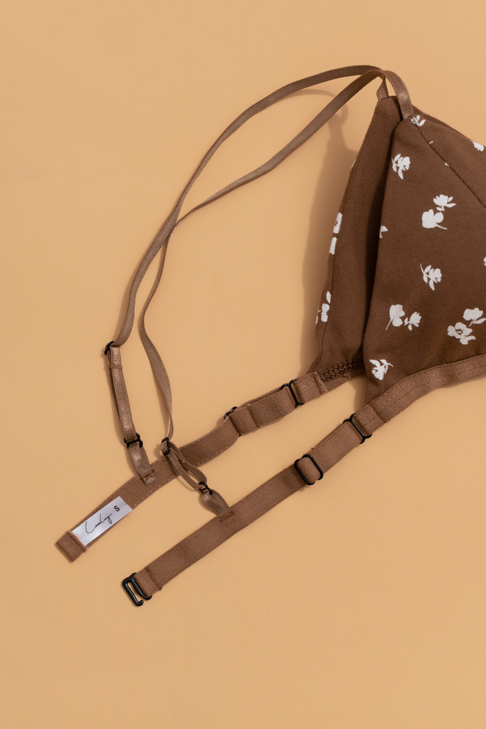 Bralette Thun Cotton Hoa Nâu
