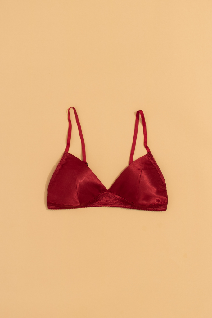 Bralette lụa Đỏ Đô V2