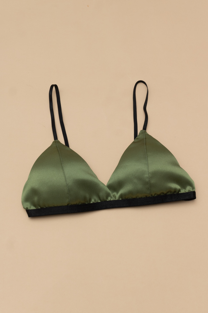 Bralette lụa Xanh Rêu V1.1