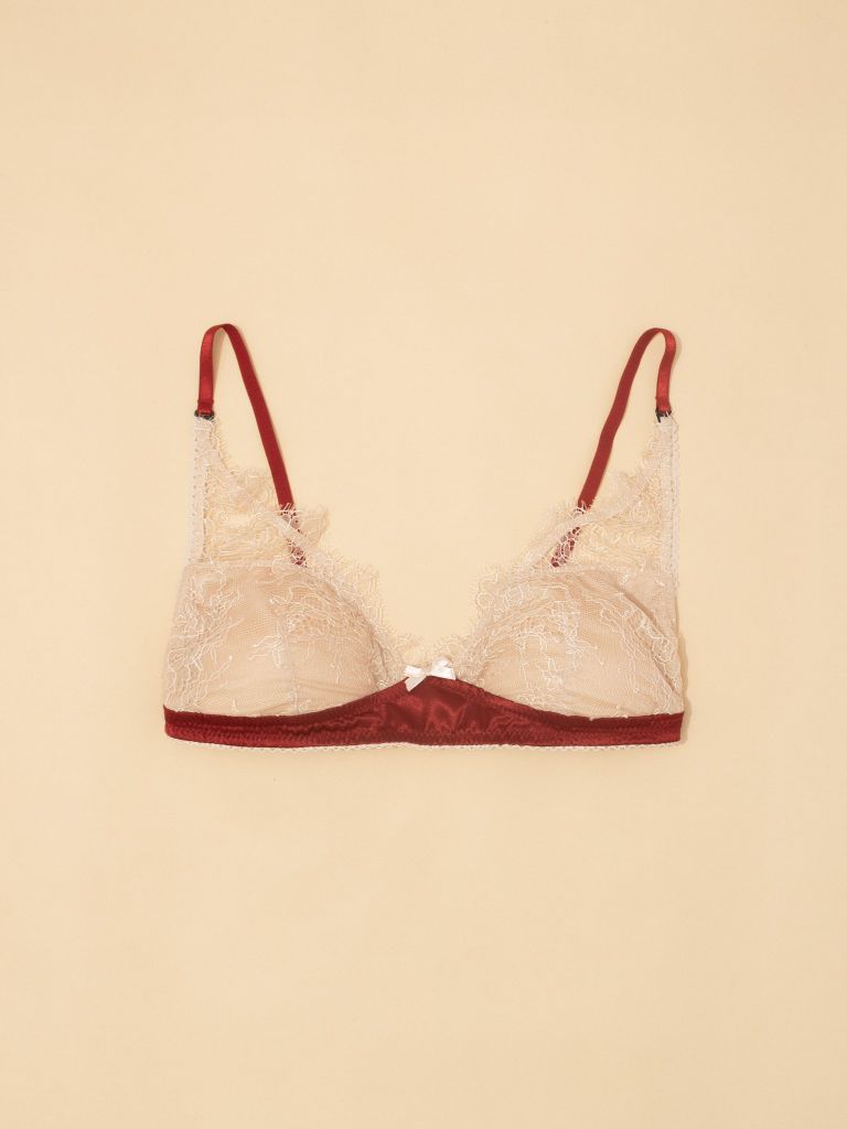 Bralette Lụa Phối Ren Ngân Hoa