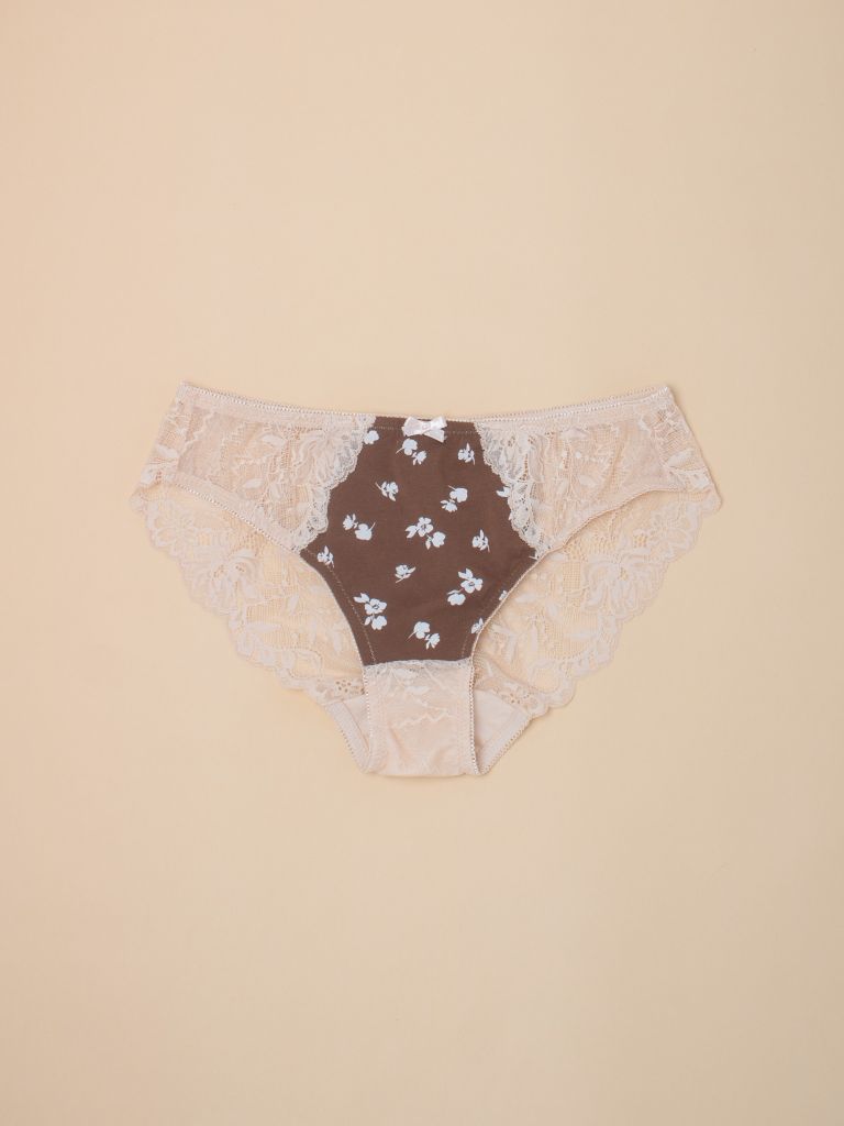 Quần Full Mông Thun Cotton Hoa Nâu.1