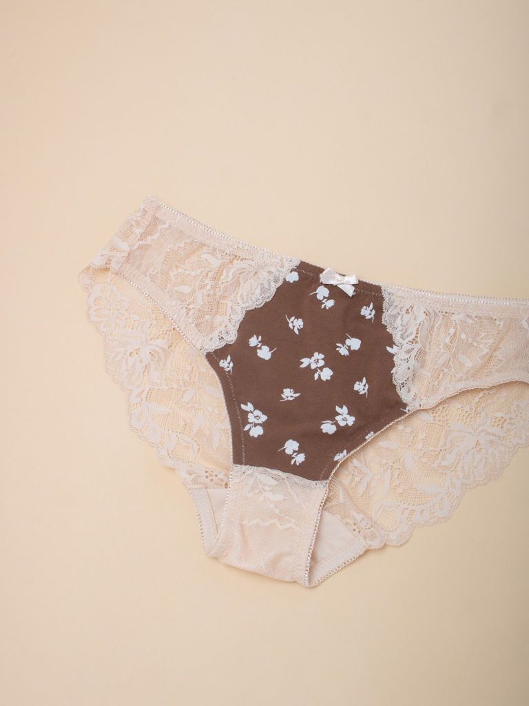 Quần Full Mông Thun Cotton Hoa Nâu.1