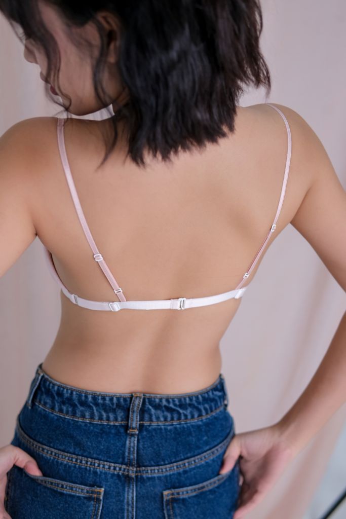 Bralette Thun Gân Hồng Nhạt