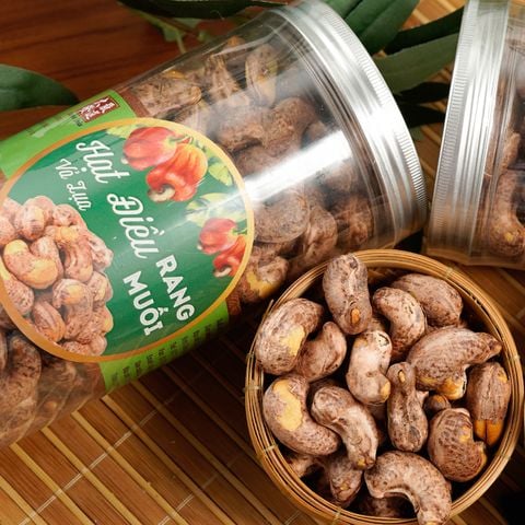  Hạt Điều Rang Muối Vỏ Lụa 500g 