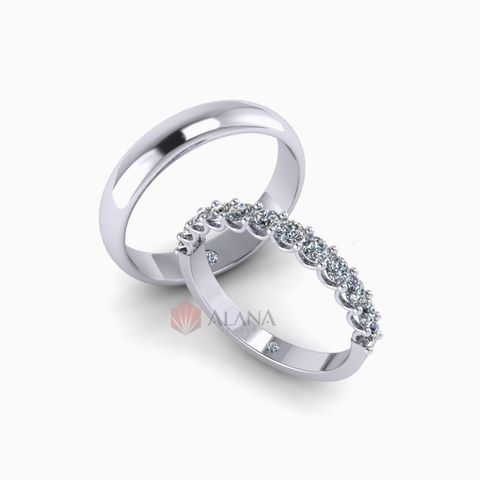  Nhẫn cưới kim cương Moissanite NC110 