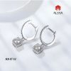 BÔNG TAI NỮ ĐƠN GIẢN THANH LỊCH , VÀNG TRẮNG 18K , ĐÁ CHỦ KIM CƯƠNG MOISSANITE 5.4