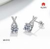 BÔNG TAI NỮ TINH TẾ SẮC SẢO , KIM CƯƠNG MOISSANITE , VÀNG TRẮNG 18K , VIÊN CHỦ 6.3