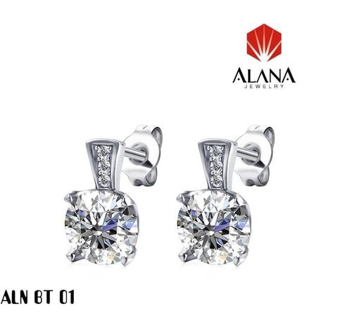  BÔNG TAI NỮ KIM CƯƠNG MOISSANITE , AU 18K 