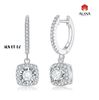 BÔNG TAI NỮ ĐƠN GIẢN THANH LỊCH , VÀNG TRẮNG 18K , ĐÁ CHỦ KIM CƯƠNG MOISSANITE 5.4