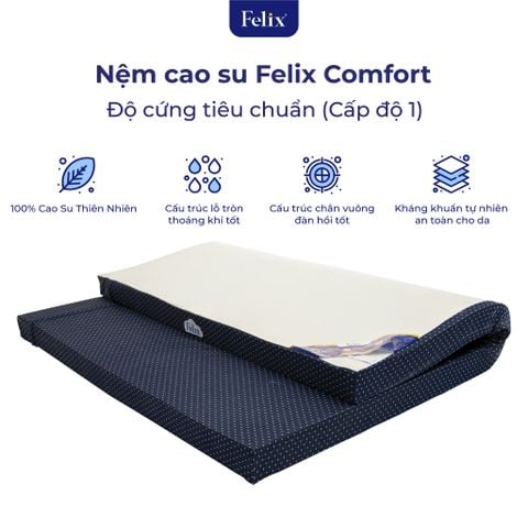  Nệm cao su Felix Comfort - Độ cứng tiêu chuẩn (Cấp độ 1) - 5cm 