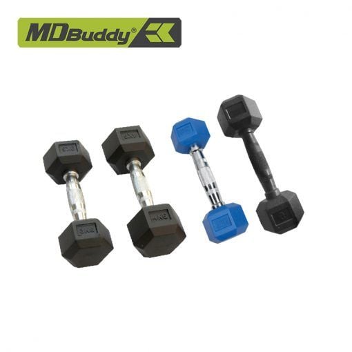 Bộ tạ bọc cao su Rubber cao cấp MDBuddy MD2102